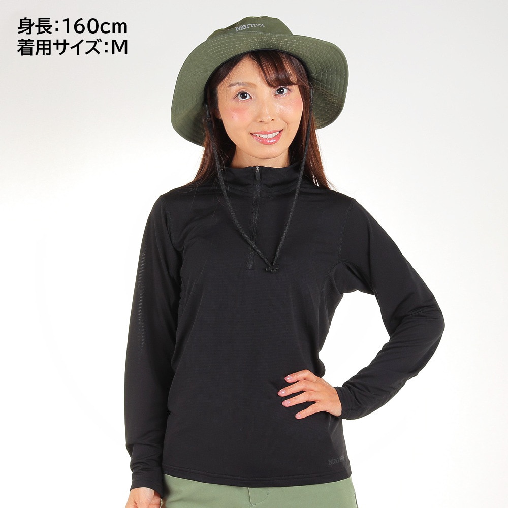 マーモット（Marmot）（レディース）長袖シャツ ウィメンズクライムスピードロングスリーブジップ TSSWC214-012 ブラック