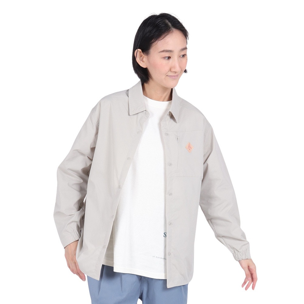 クリフメイヤー（KRIFF MAYER）（レディース）長袖シャツ ヘムラウンド オーバー シャツ 2344402LX:20:BEIGE ベージュ 速乾 静電ケア