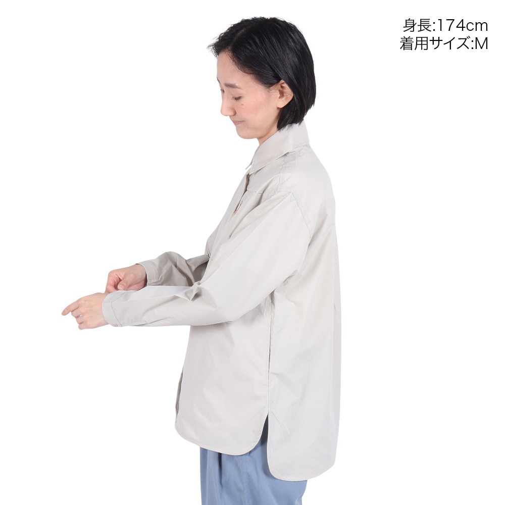 クリフメイヤー（KRIFF MAYER）（レディース）長袖シャツ ヘムラウンド オーバー シャツ 2344402LX:20:BEIGE ベージュ 速乾 静電ケア