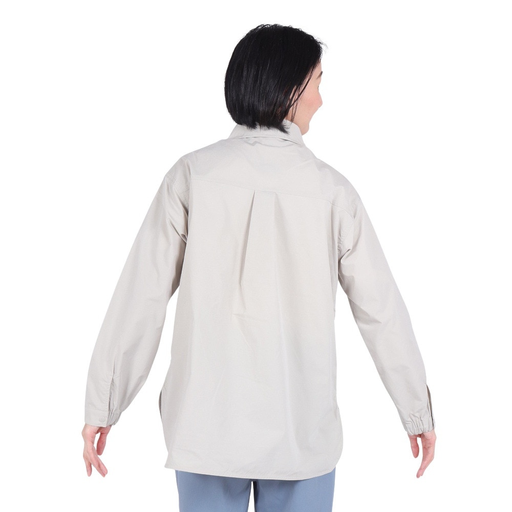 クリフメイヤー（KRIFF MAYER）（レディース）長袖シャツ ヘムラウンド オーバー シャツ 2344402LX:20:BEIGE ベージュ 速乾 静電ケア