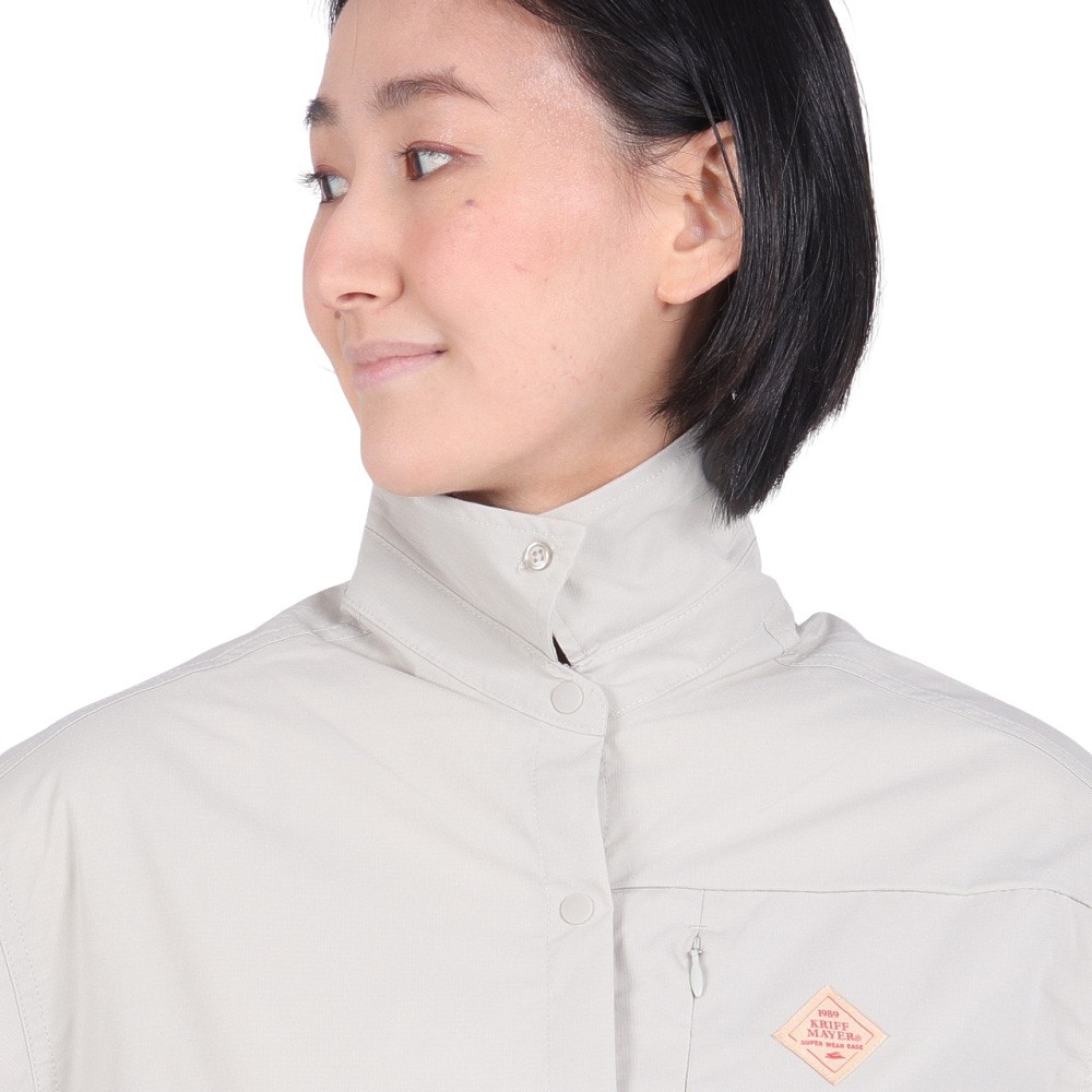 クリフメイヤー（KRIFF MAYER）（レディース）長袖シャツ ヘムラウンド オーバー シャツ 2344402LX:20:BEIGE ベージュ 速乾 静電ケア