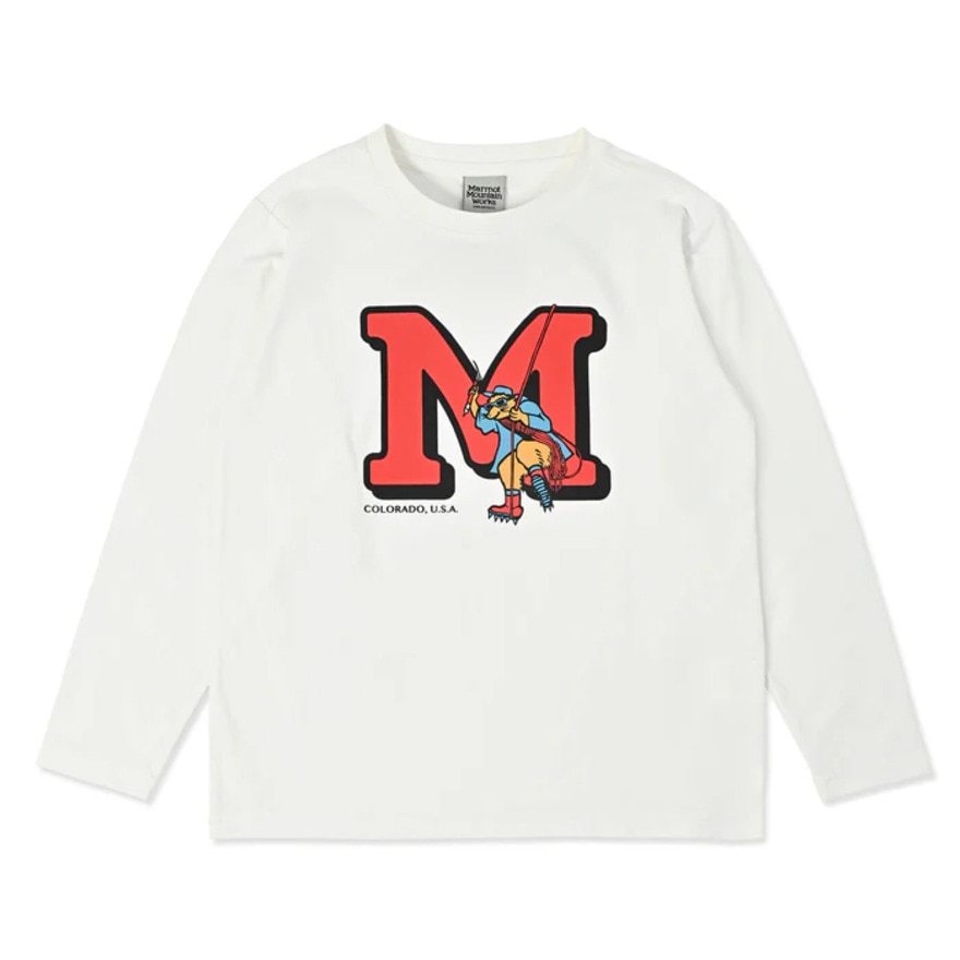 マーモット（Marmot）（キッズ）キッズ 長袖 イニシャルマーヴィンTシャツ TSAKC111-WHITE