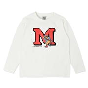 (キッズ)キッズ 長袖 イニシャルマーヴィンTシャツ TSAKC111-WHITE