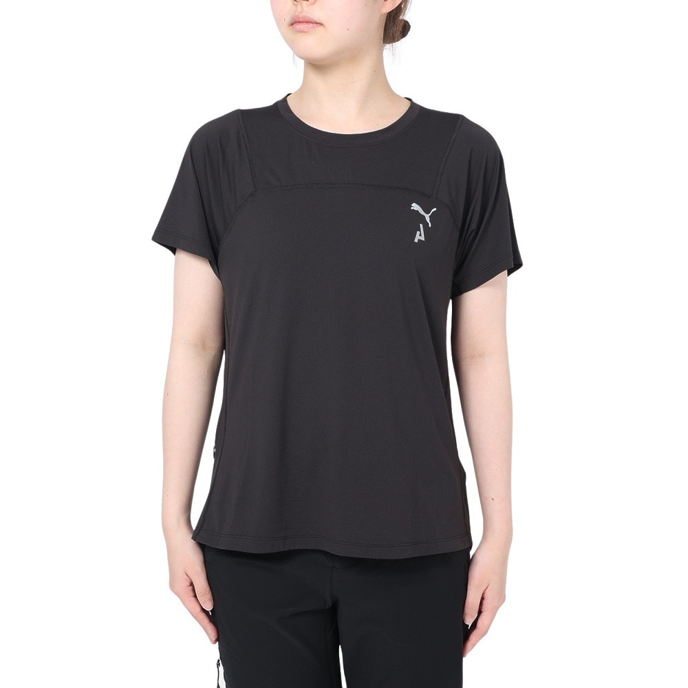プーマ（PUMA）（レディース）接触冷感 ランニング シーズンズ COOLCELL トレイルランニング 半袖 Tシャツ 52323801 ブラック