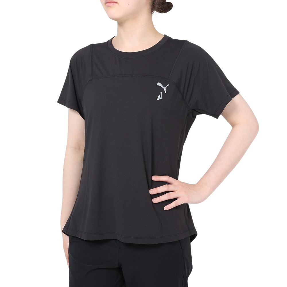 プーマ（PUMA）（レディース）接触冷感 ランニング シーズンズ COOLCELL トレイルランニング 半袖 Tシャツ 52323801 ブラック