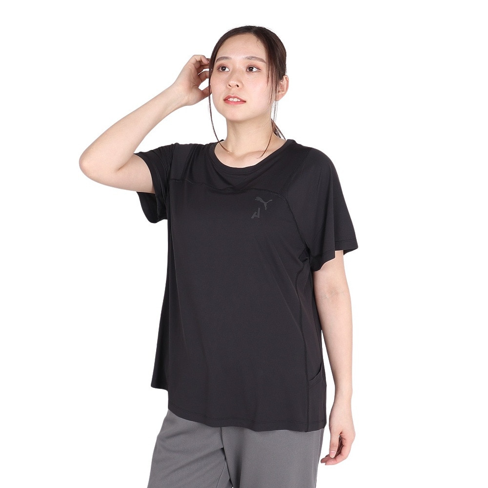 プーマ（PUMA）（レディース）接触冷感 軽量 半袖シャツ W SS クール セル トライル ティー 524912 01 ブラック