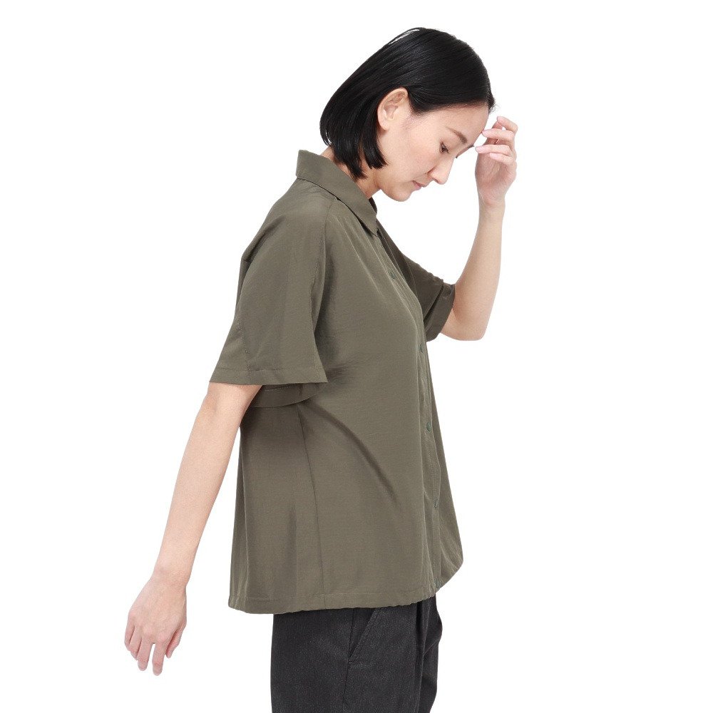 ホールアース（Whole Earth）（レディース）半袖シャツ フレンチスリーブシャツ WE2VDZ76 KHK