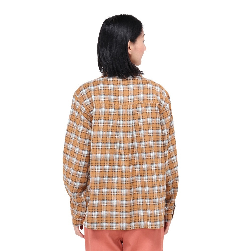 クリフメイヤー（KRIFF MAYER）（レディース）長袖シャツ カジュアル レギュラーチェックシャツ 2414419LX:22:CAMEL