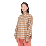 (レディース)長袖シャツ カジュアル レギュラーチェックシャツ 2414419LX:22:CAMEL