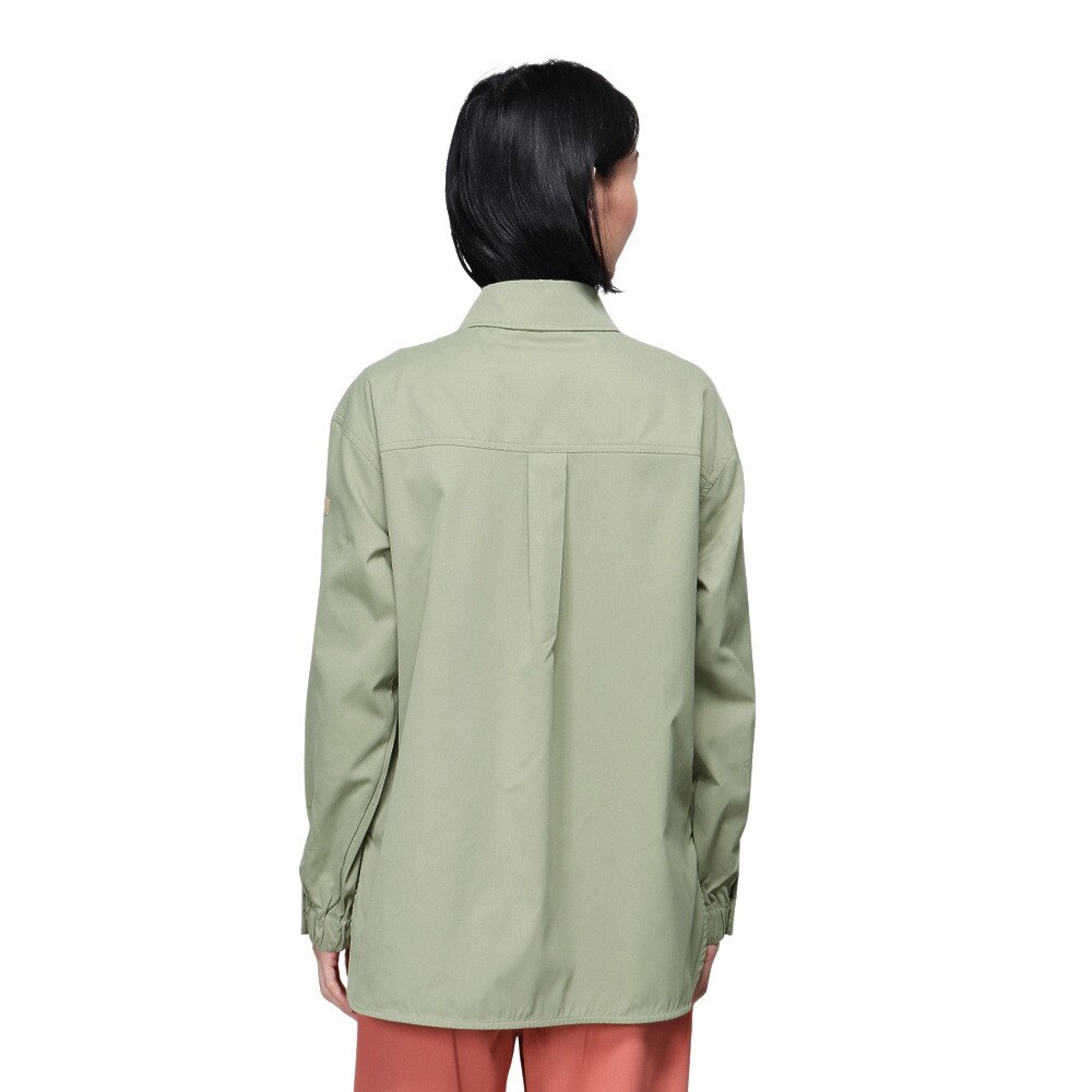 クリフメイヤー（KRIFF MAYER）（レディース）長袖シャツ カジュアル ヘムラウンド オーバーシャツ 2414429LX:60:SAGE-GREEN グリーン