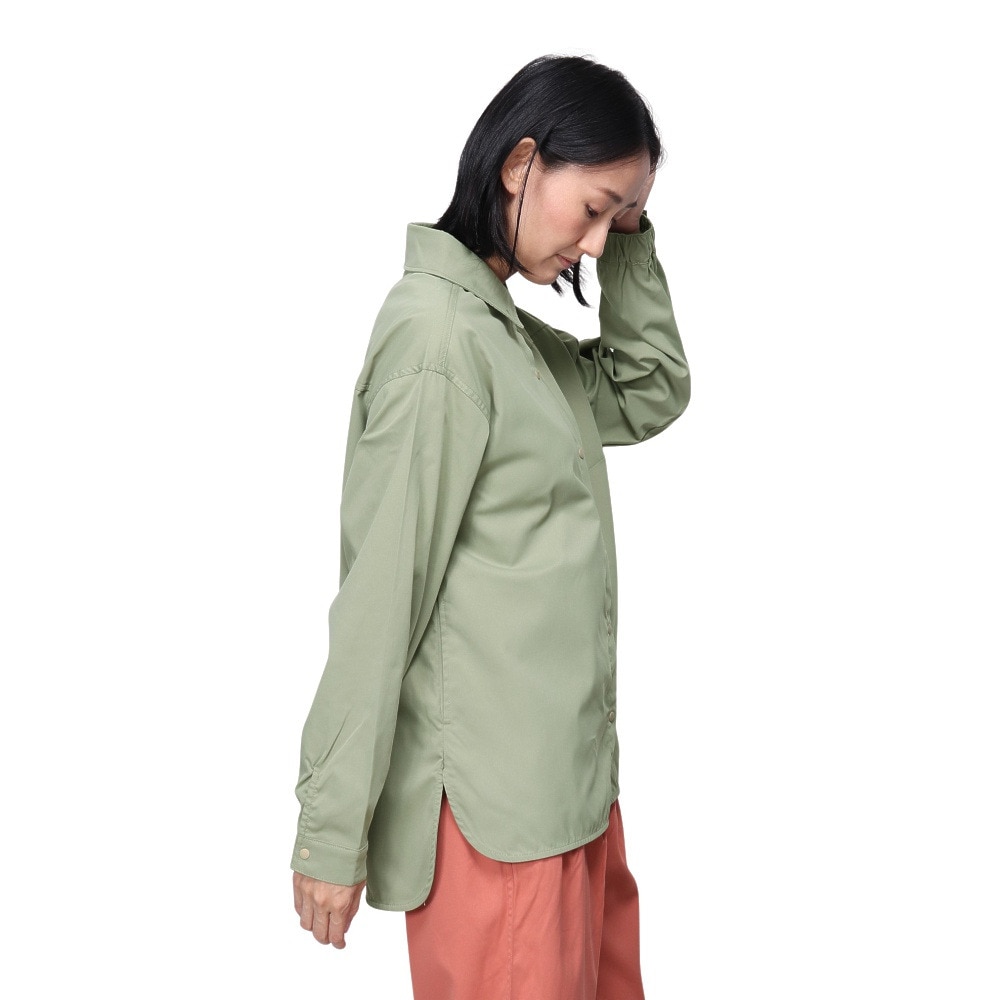 クリフメイヤー（KRIFF MAYER）（レディース）長袖シャツ カジュアル ヘムラウンド オーバーシャツ 2414429LX:60:SAGE-GREEN グリーン
