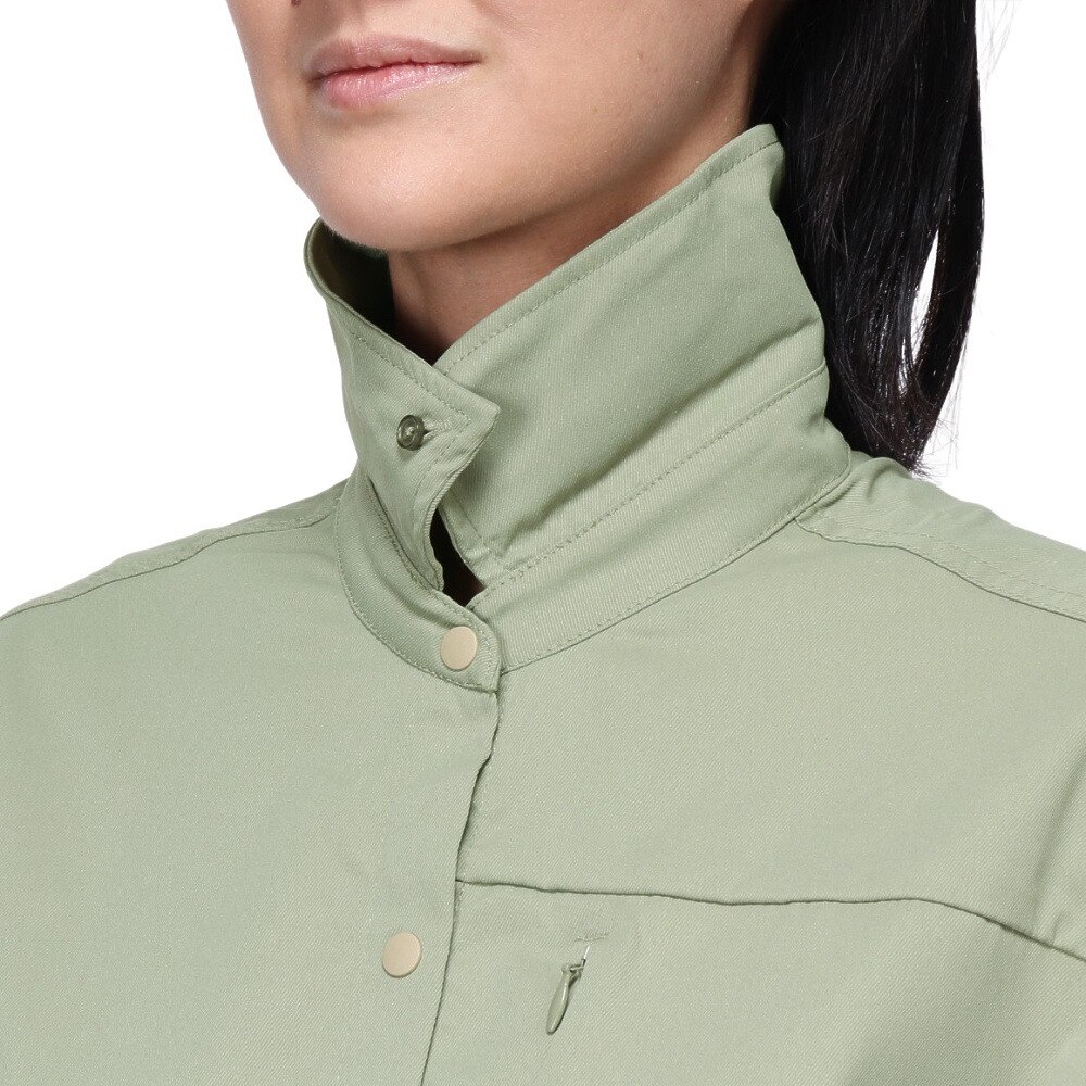 クリフメイヤー（KRIFF MAYER）（レディース）長袖シャツ カジュアル ヘムラウンド オーバーシャツ 2414429LX:60:SAGE-GREEN グリーン