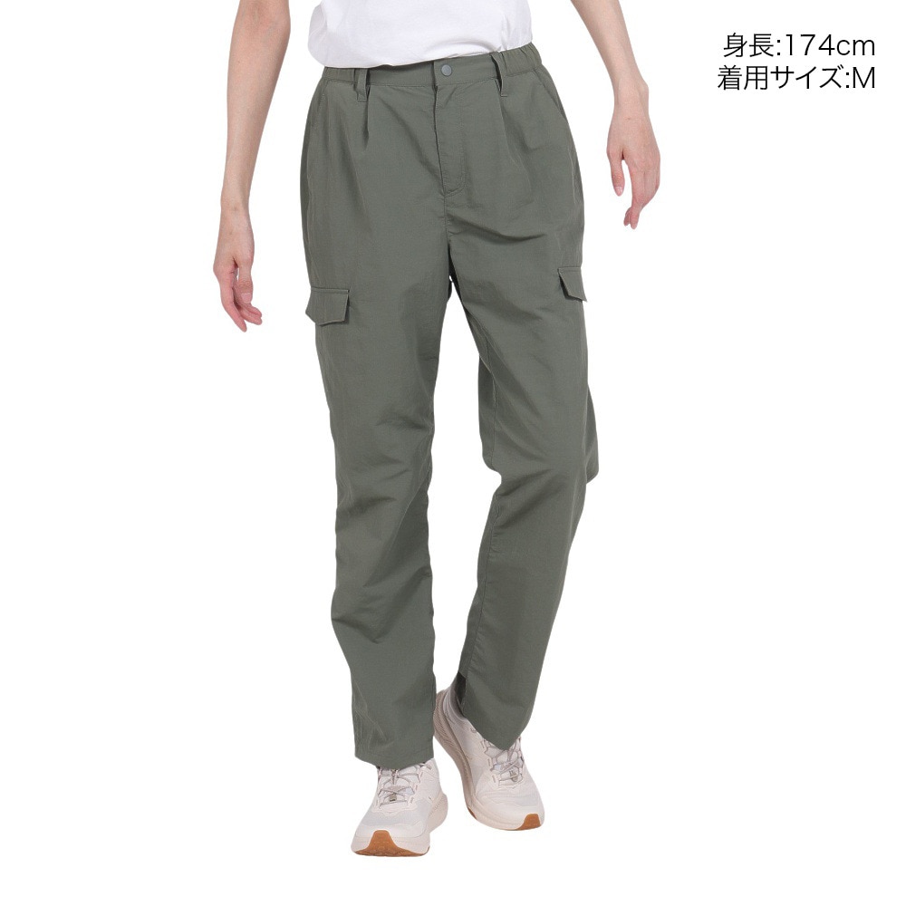 ホールアース（Whole Earth）（レディース）便利 ダブルカーゴ ポケット 撥水 ロングパンツ WE2RDZ28 OLV