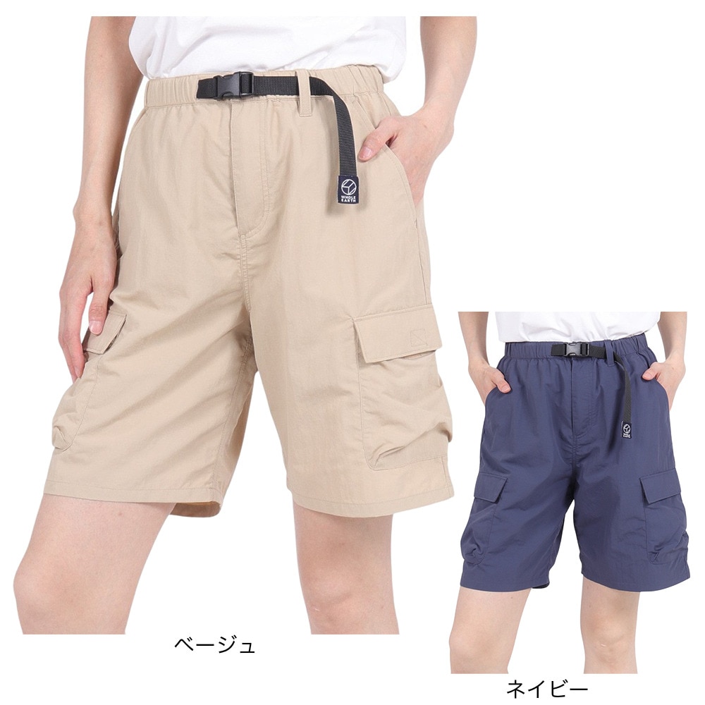 ホールアース（Whole Earth）（レディース）便利 ダブルカーゴ ポケット 撥水 ショートパンツ WE2RDZ29 NVY