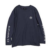 (キッズ)ジュニア 長袖Tシャツ ロンT YADAKAINO ロングスリーブ ロゴTシャツ BIJ74101PB 648 ダークブルー