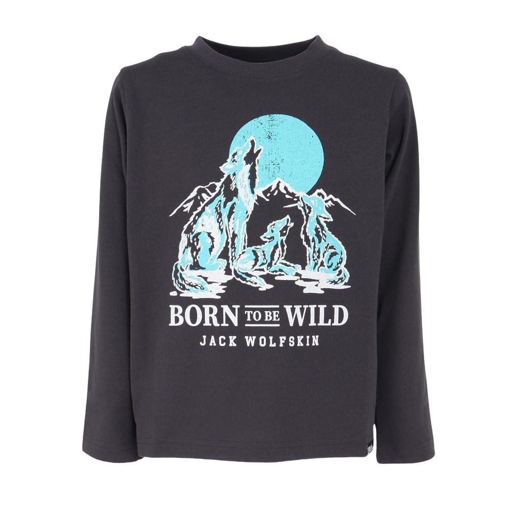 ジャックウルフスキン（JackWolfskin）（キッズ）ジュニア アンダーウェア ウルフプリント ロングスリーブTシャツ A63214-6350