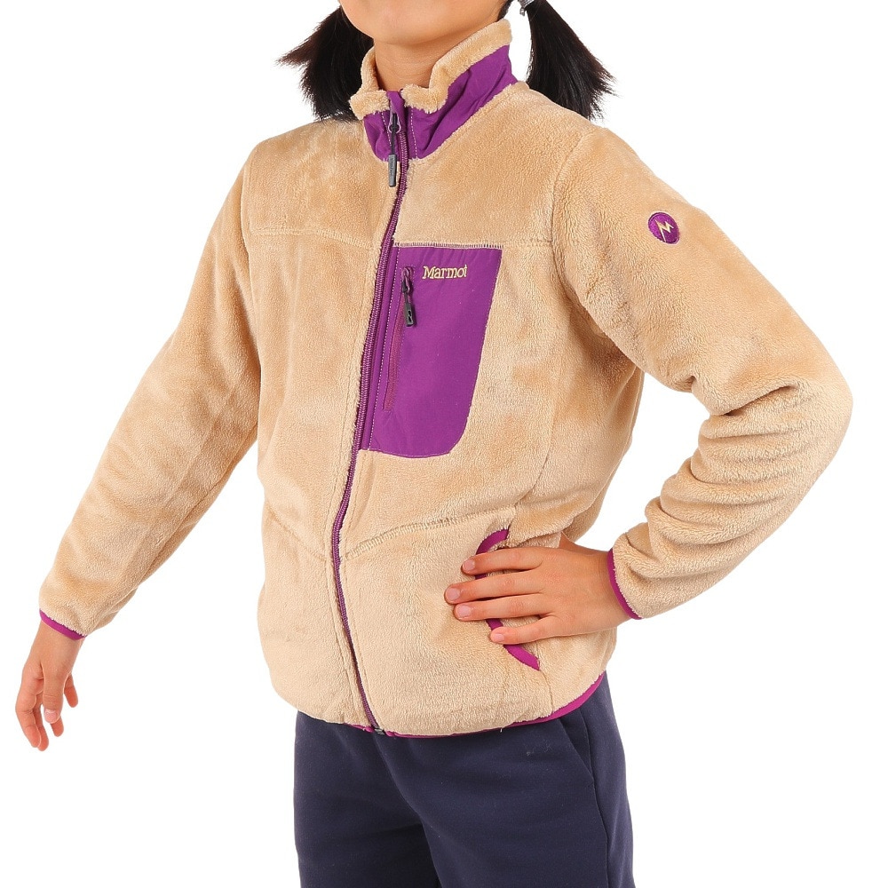 マーモット（Marmot）（キッズ）ジュニア アンシェントフリースジャケット TSFKF201-M044 パープル フルジップ 保温