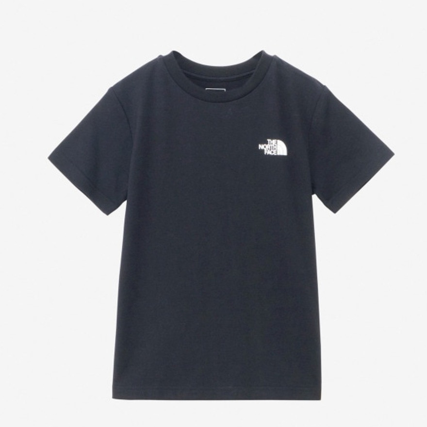 ザ・ノース・フェイス（THE NORTH FACE）（キッズ）半袖 Tシャツ ショートスリーブバックスクエアロゴティー NTJ32333 K ブラック トップス バックロゴ 綿100