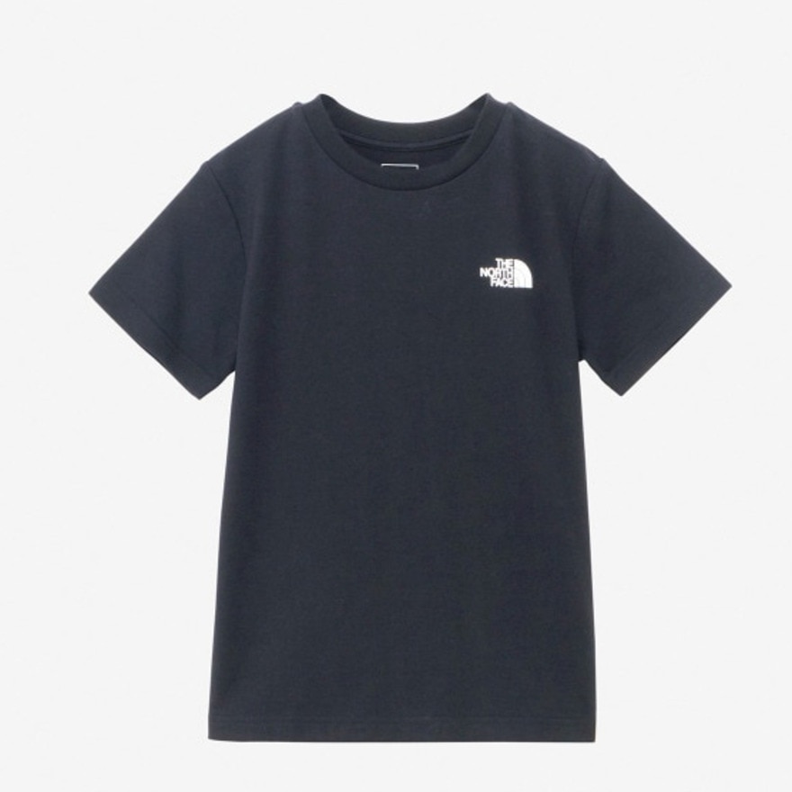 ノースフェイス（THE NORTH FACE）（キッズ）半袖 Tシャツ ショートスリーブバックスクエアロゴティー NTJ32333 K ブラック トップス バックロゴ 綿100