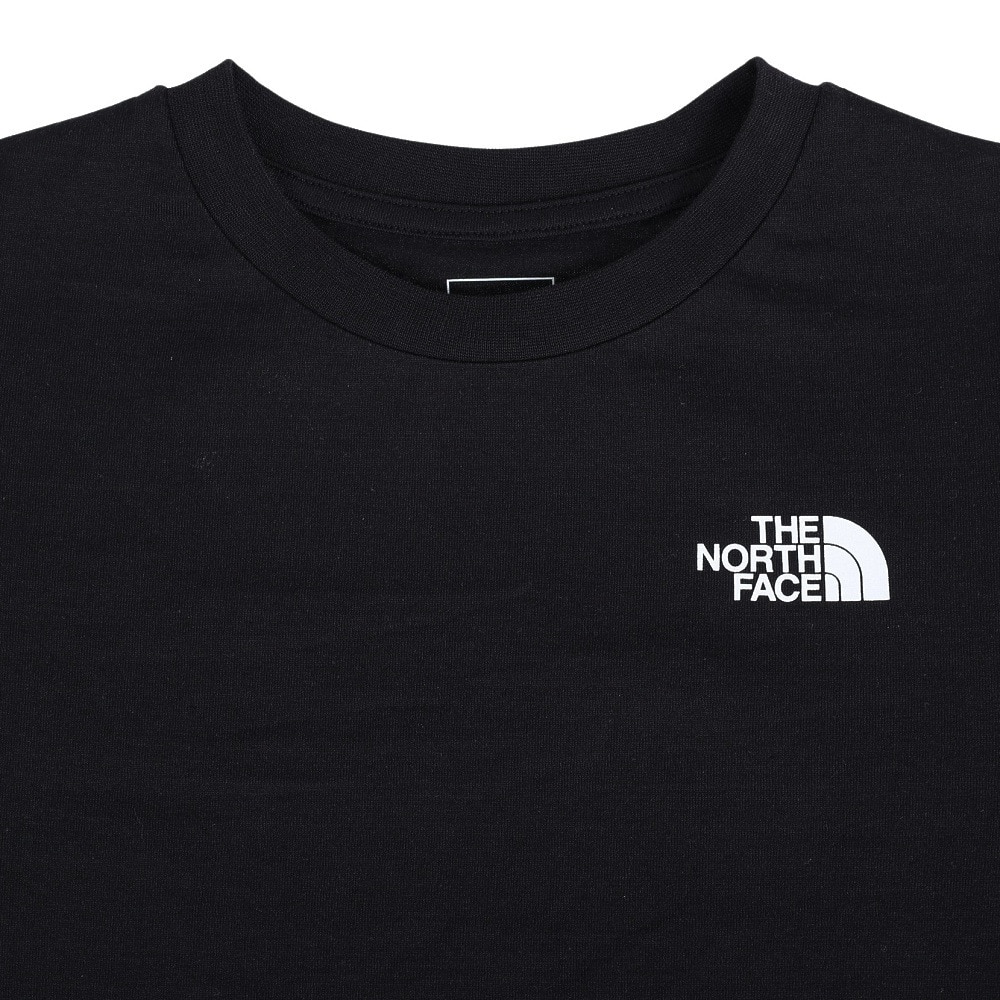 ノースフェイス（THE NORTH FACE）（キッズ）半袖 Tシャツ ショートスリーブバックスクエアロゴティー NTJ32333 K ブラック トップス バックロゴ 綿100