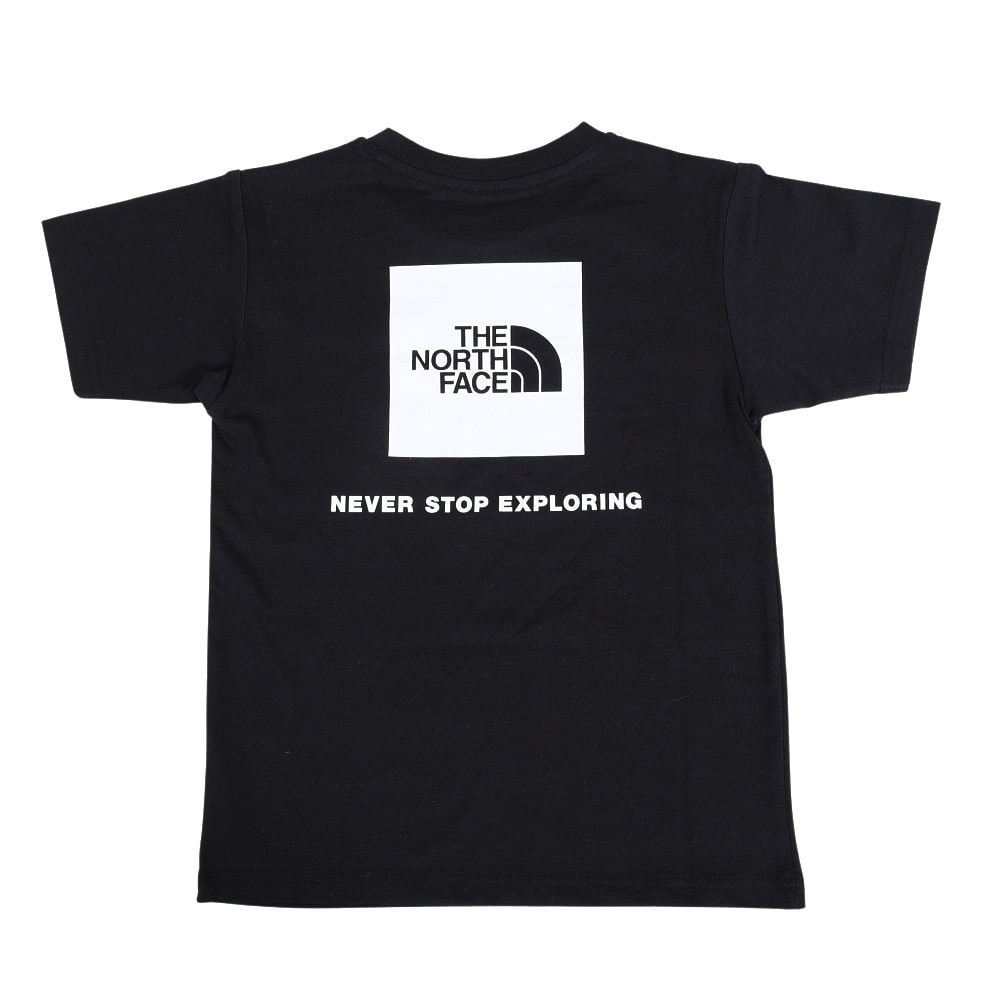 ザ・ノース・フェイス（THE NORTH FACE）（キッズ）半袖 Tシャツ ショートスリーブバックスクエアロゴティー NTJ32333 K ブラック トップス バックロゴ 綿100