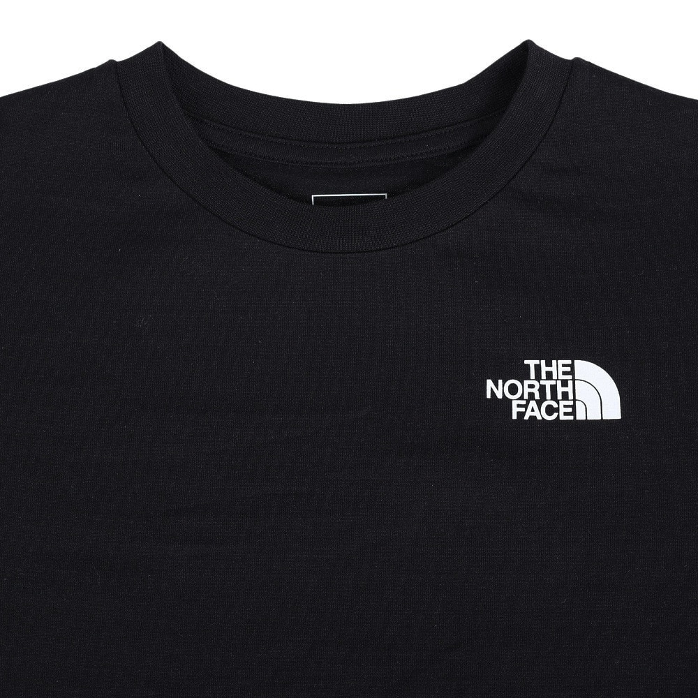 ザ・ノース・フェイス（THE NORTH FACE）（キッズ）半袖 Tシャツ ショートスリーブバックスクエアロゴティー NTJ32333 K ブラック トップス バックロゴ 綿100