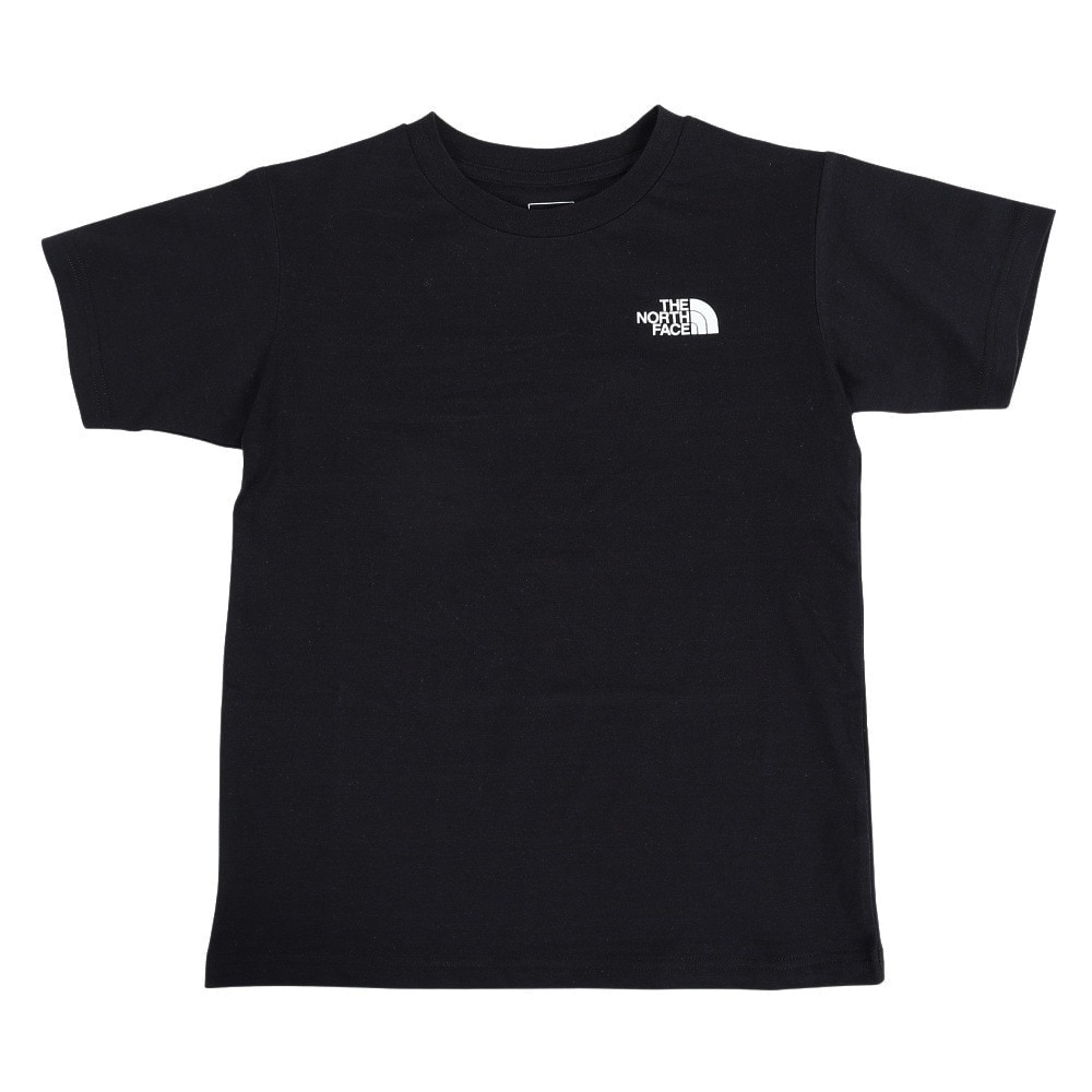 ザ・ノース・フェイス（THE NORTH FACE）（キッズ）半袖 Tシャツ ショートスリーブバックスクエアロゴティー NTJ32333 K ブラック トップス バックロゴ 綿100