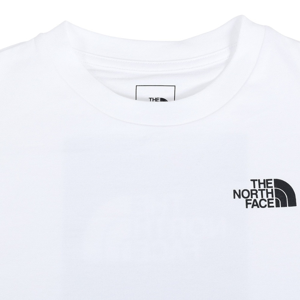 ノースフェイス（THE NORTH FACE）（キッズ）半袖 Tシャツ ショートスリーブバックスクエアロゴティー NTJ32333 W ホワイト トップス バックロゴ 綿100