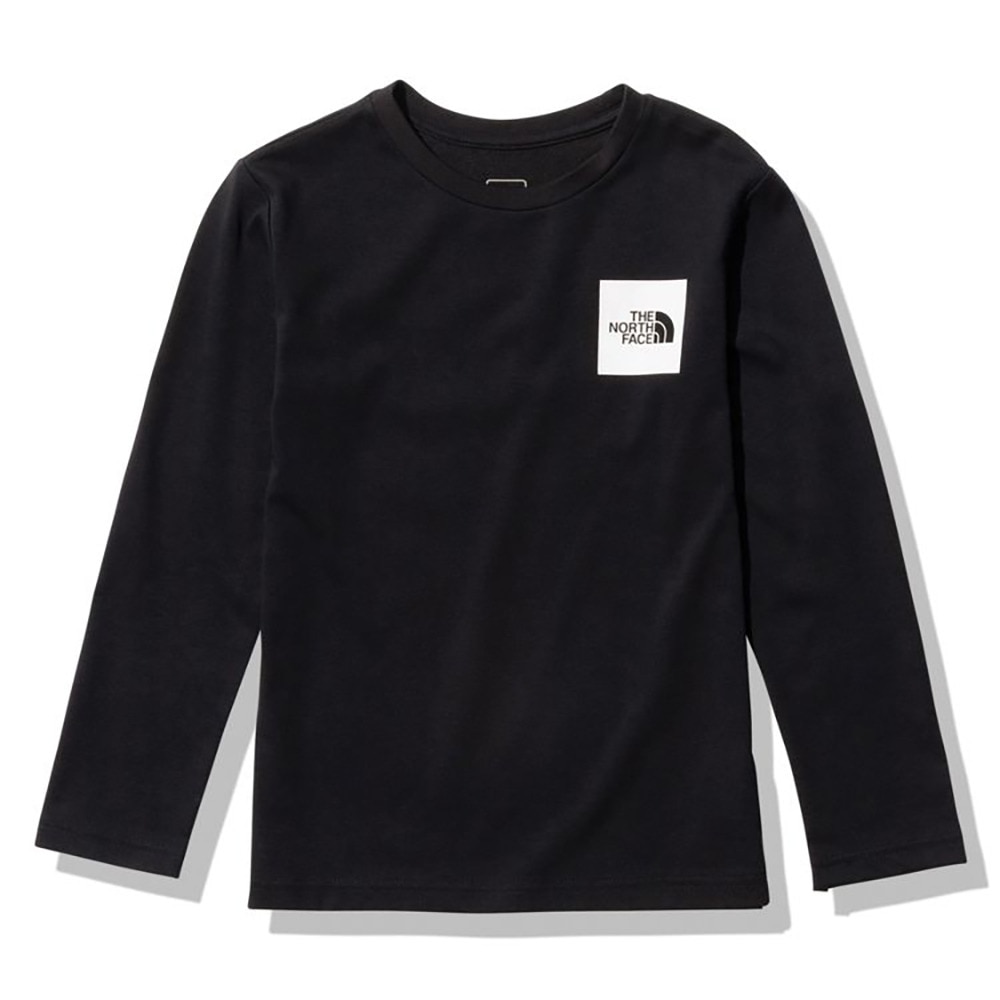 ノースフェイス（THE NORTH FACE）（キッズ）ジュニア 長袖 Tシャツ ロンT ロングスリーブスモールスクエアロゴTシャツ NTJ32357 K ブラック ロゴT UVカット