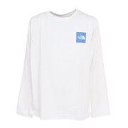 ノースフェイス（THE NORTH FACE）（キッズ）ジュニア 長袖 Tシャツ ロンT ロングスリーブスモールスクエアロゴTシャツ NTJ32357 W ホワイト ロゴT UVカット 