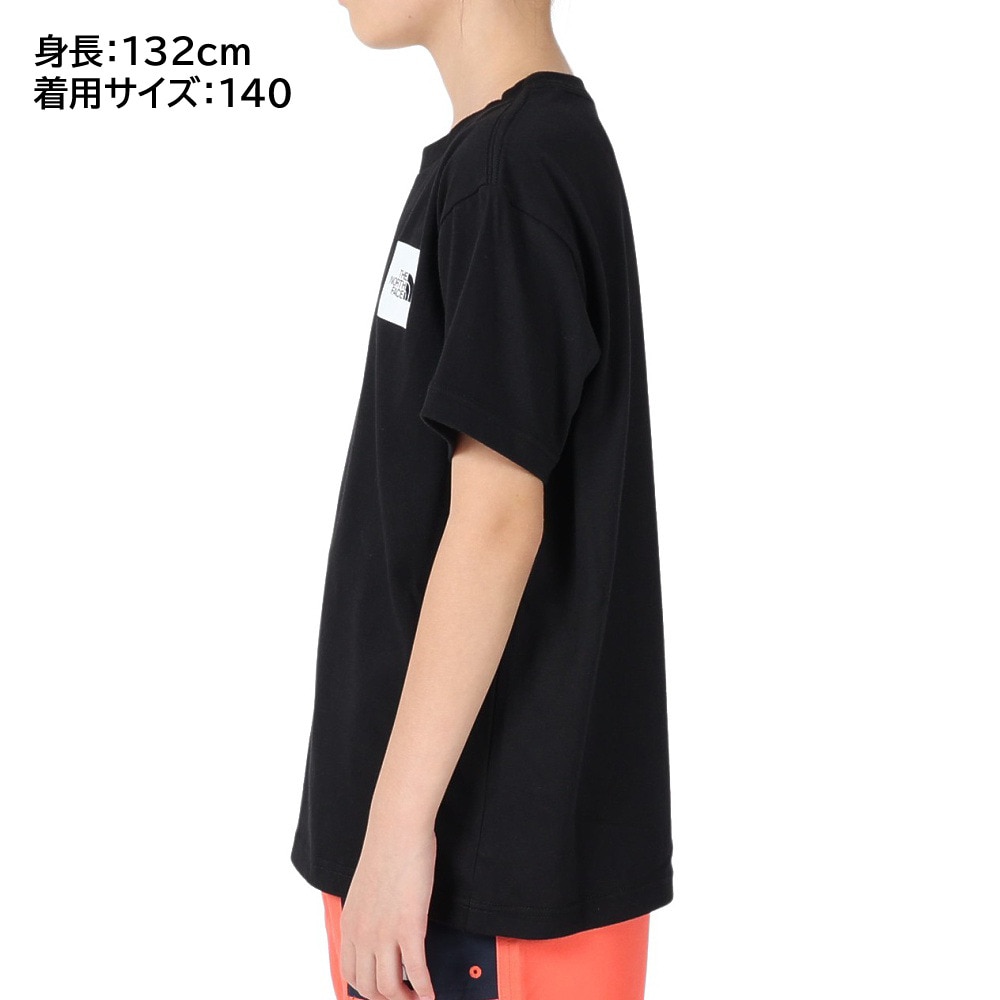 ノースフェイス（THE NORTH FACE）（キッズ）ジュニア 半袖 Tシャツ ショートスリーブスモールスクエアロゴTシャツ NTJ32358 K ブラック