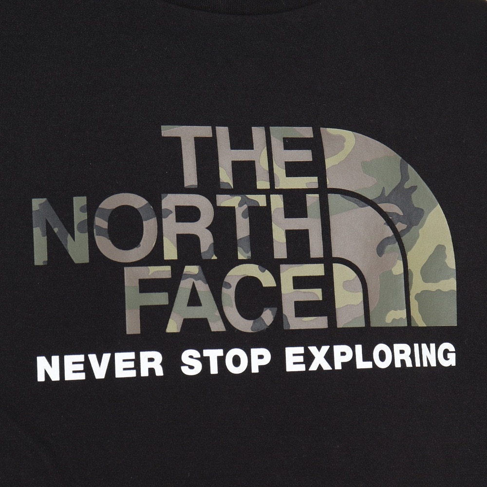 ノースフェイス（THE NORTH FACE）（キッズ）半袖 Tシャツ ショートスリーブカモロゴTシャツ NTJ32359 K ブラック トップス UVカット クルーネック