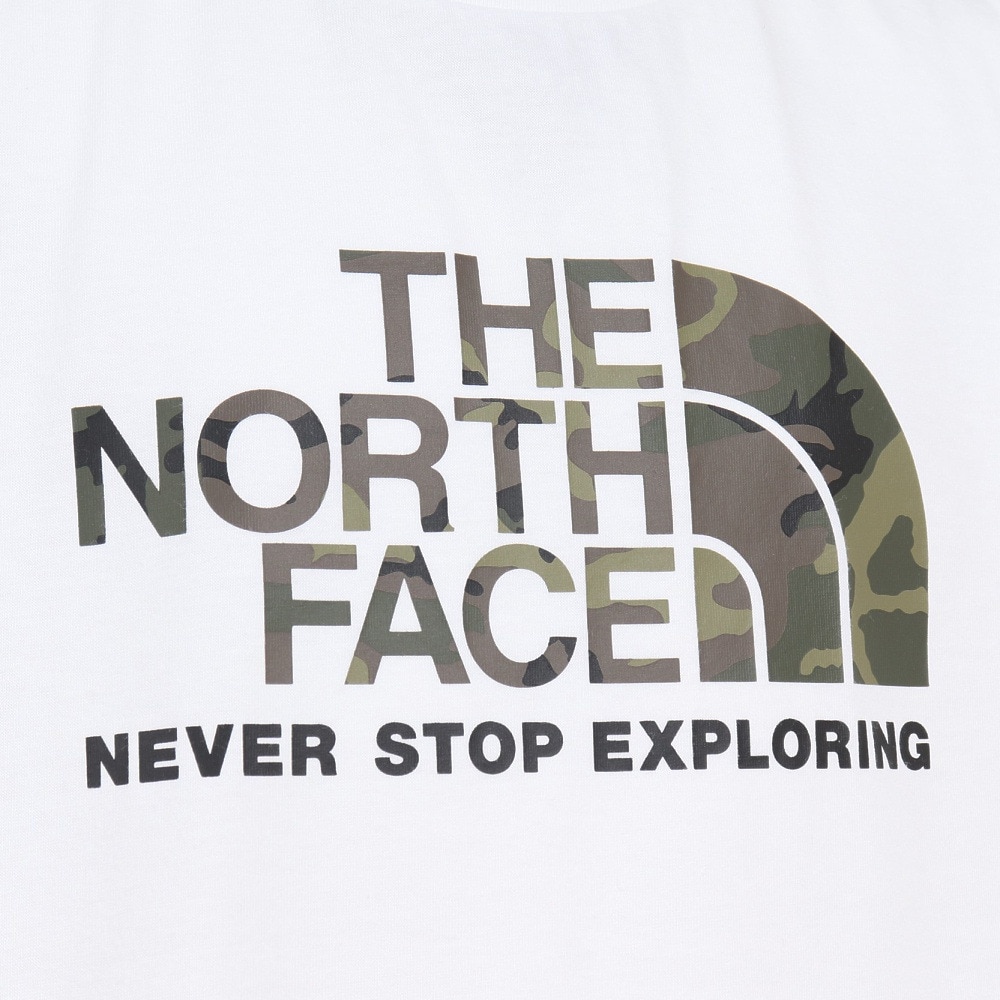 ノースフェイス（THE NORTH FACE）（キッズ）半袖 Tシャツ ショートスリーブ カモロゴTシャツ NTJ32359 W ホワイト トップス UVカット クルーネック