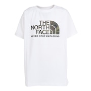 ノースフェイス（THE NORTH FACE）（キッズ）半袖 Tシャツ ショートスリーブ カモロゴTシャツ NTJ32359 W ホワイト トップス UVカット クルーネック