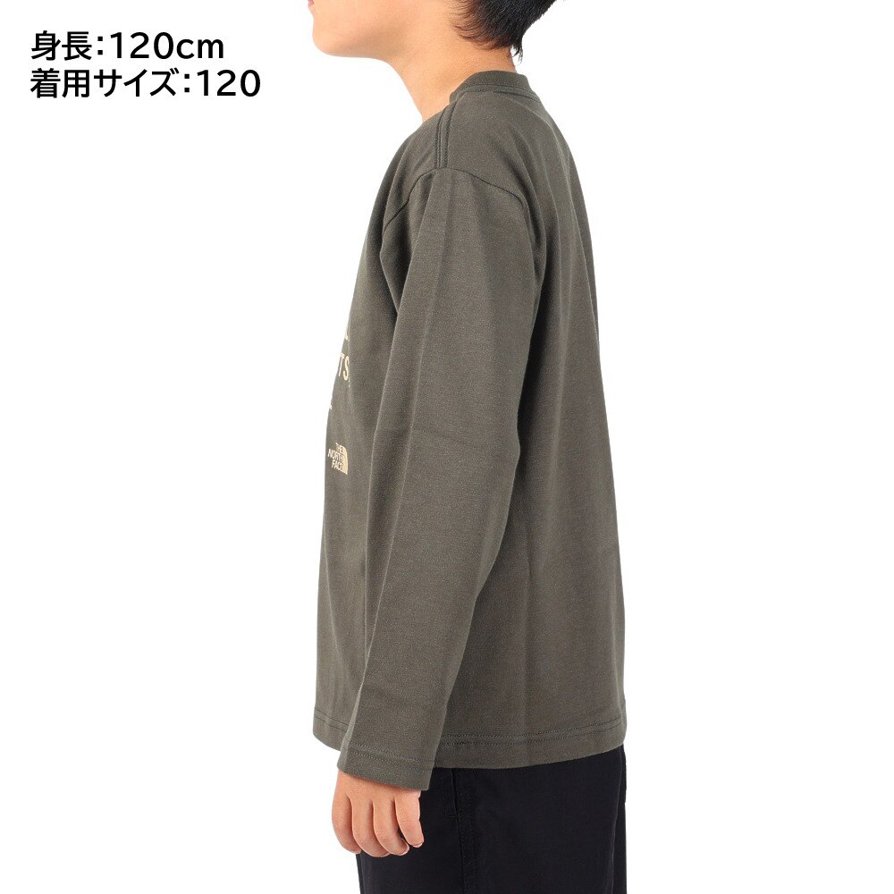 ノースフェイス（THE NORTH FACE）（キッズ）ジュニア 長袖Tシャツ ロンT シレトコトコTシャツ NTJ82332ST NT オリーブ  アウトドア・キャンプ用品はエルブレス