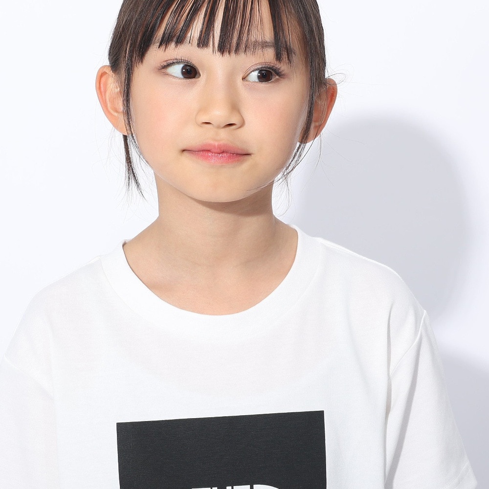 ザ・ノース・フェイス（THE NORTH FACE）（キッズ）半袖Tシャツ ショートスリーブ カラード スクエアロゴ Tシャツ NTJ32361 WK