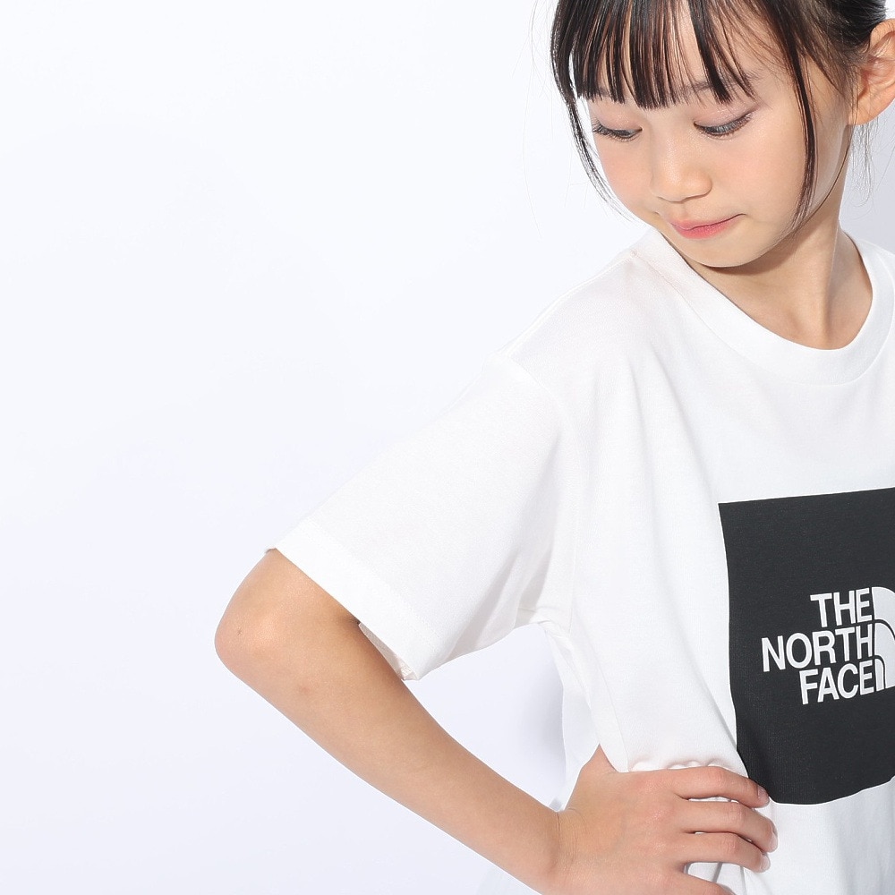 ザ・ノース・フェイス（THE NORTH FACE）（キッズ）半袖Tシャツ ショートスリーブ カラード スクエアロゴ Tシャツ NTJ32361 WK