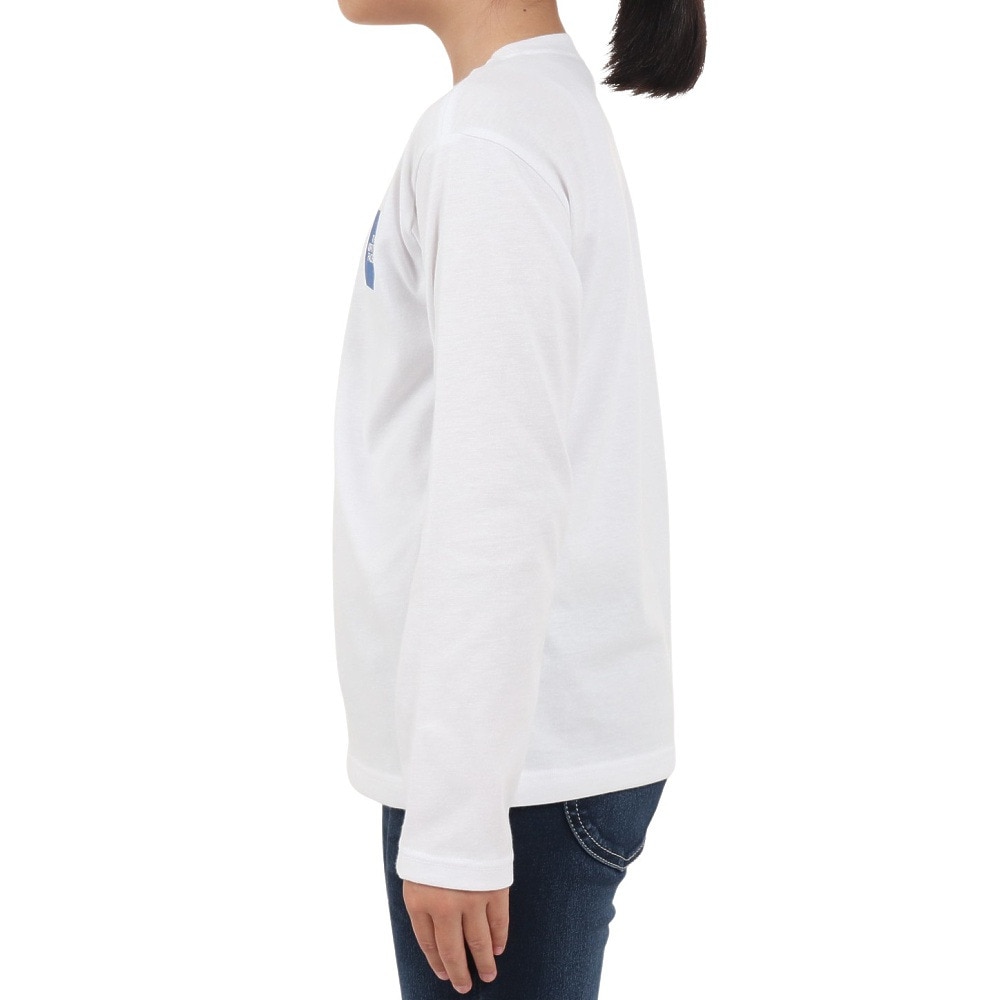 ザ・ノース・フェイス（THE NORTH FACE）（キッズ）ジュニア 長袖 Tシャツ ロンT スモールスクエアロゴ Tシャツ NTJ32357 WT ホワイト UVカット 速乾