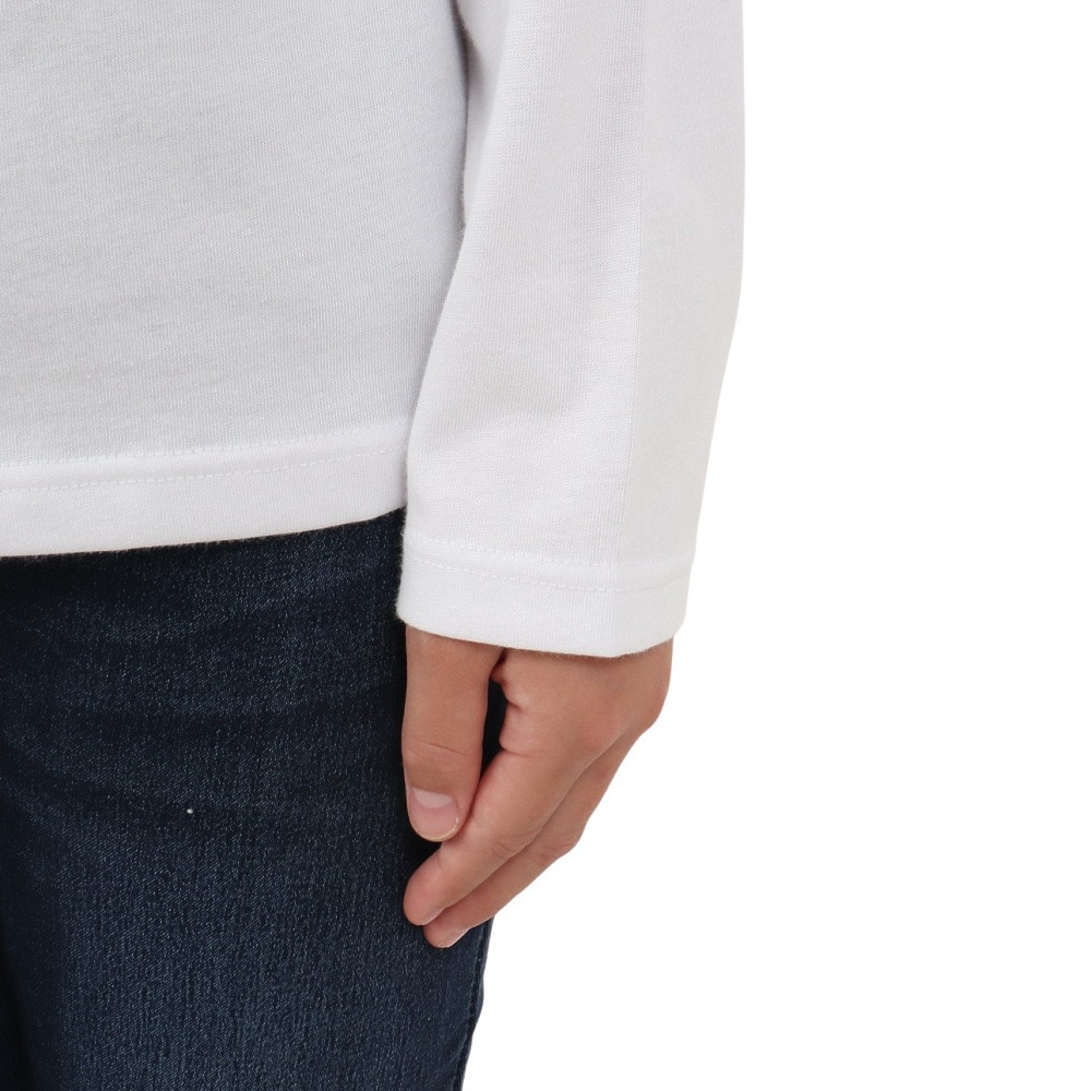 ザ・ノース・フェイス（THE NORTH FACE）（キッズ）ジュニア 長袖 Tシャツ ロンT スモールスクエアロゴ Tシャツ NTJ32357 WT ホワイト UVカット 速乾
