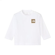 (キッズ)ベビー ロングスリーブ スモールスクエアロゴ Tシャツ NTB32357 WH