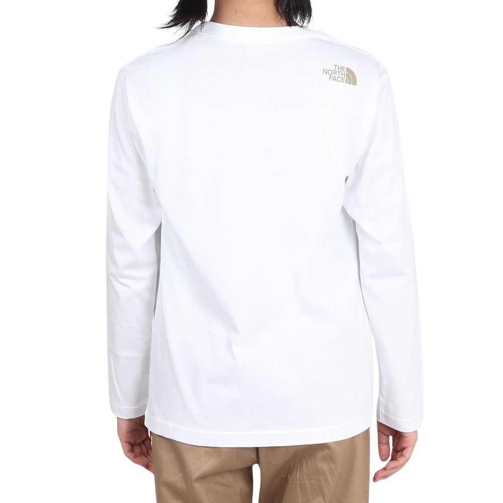 ザ・ノース・フェイス（THE NORTH FACE）（キッズ）ロングスリーブ スモールスクエアロゴ 長袖Tシャツ NTJ32357 WH