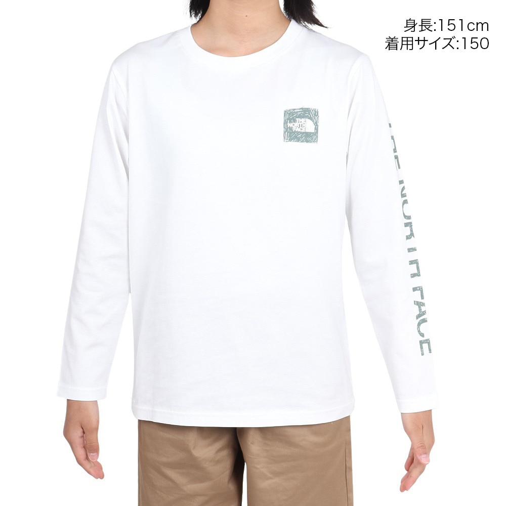 ザ・ノース・フェイス（THE NORTH FACE）（キッズ）ジュニア ロングスリーブ スリーブグラフィック 長袖Tシャツ NTJ32537 W