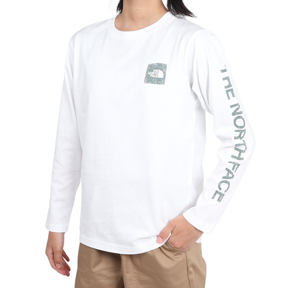 ザ・ノース・フェイス（THE NORTH FACE）（キッズ）ジュニア ロングスリーブ スリーブグラフィック 長袖Tシャツ NTJ32537 W