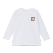 (キッズ)トドラー ロングスリーブ スモールスクエアロゴ 長袖Tシャツ NTT32531 WH