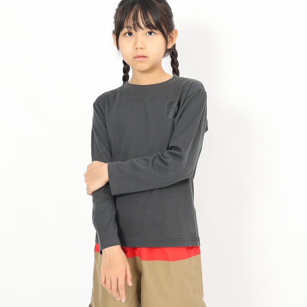 ザ・ノース・フェイス（THE NORTH FACE）（キッズ）キッズ ロングスリーブスモールスクエアロゴTシャツ NTJ32357 AG