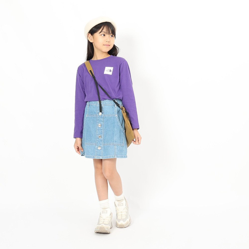 キッズ ロングスリーブスモールスクエアロゴTシャツ NTJ32357 TP 10