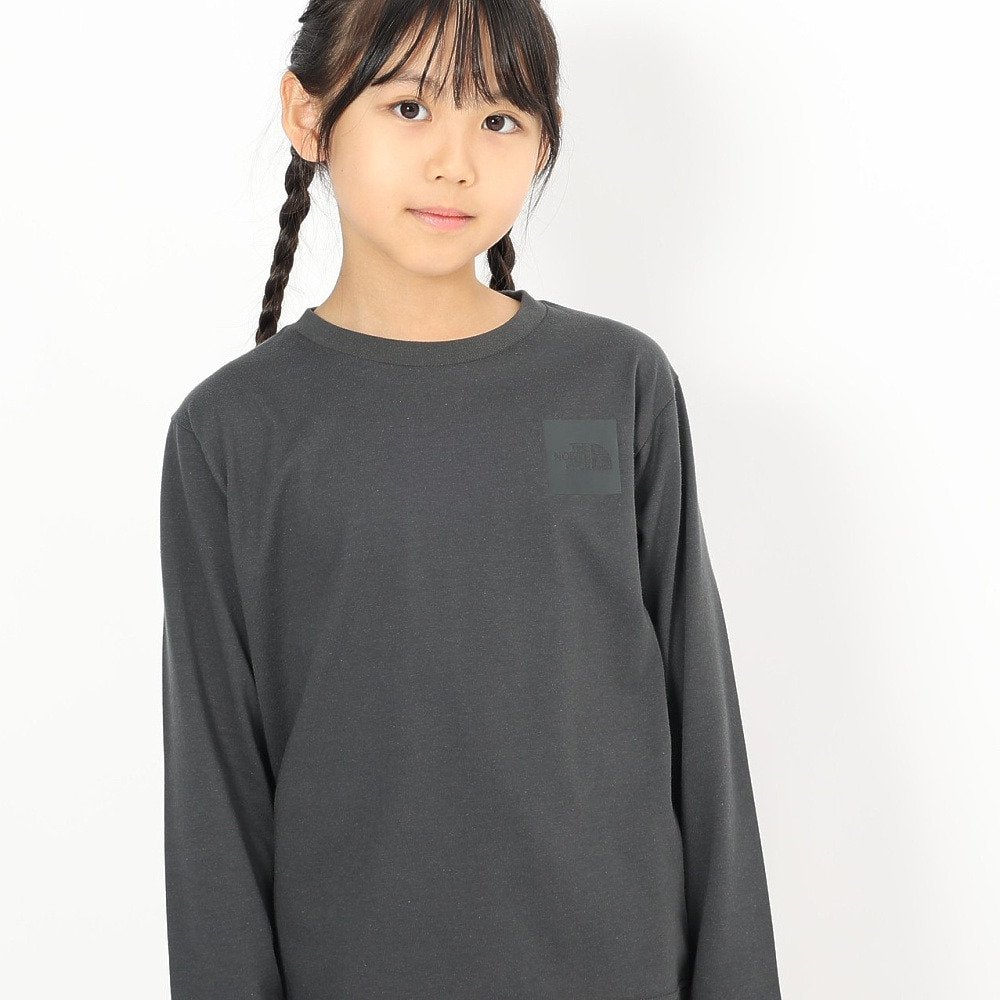 長袖Tシャツ キッズ ロングスリーブ スモールスクエア ロゴTシャツ NTJ32357 AG 5