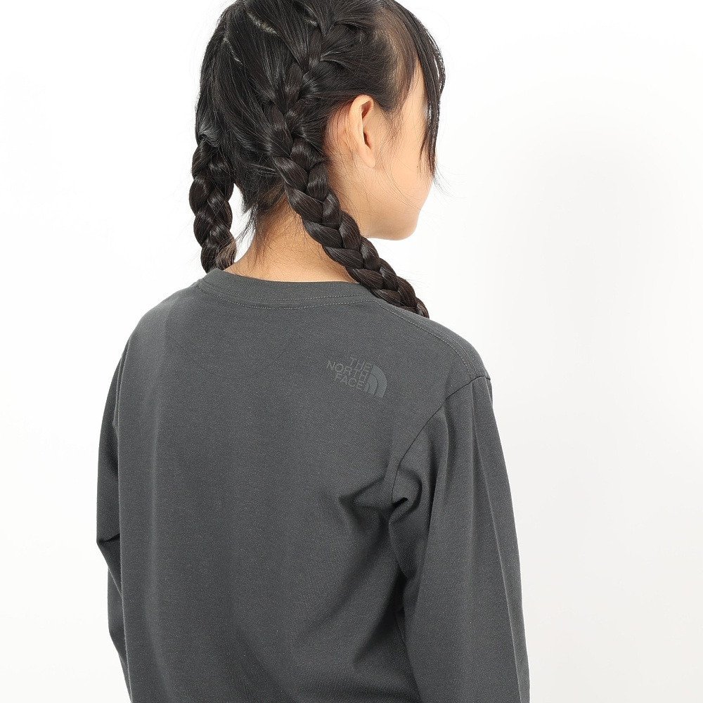 長袖Tシャツ キッズ ロングスリーブ スモールスクエア ロゴTシャツ NTJ32357 AG 8