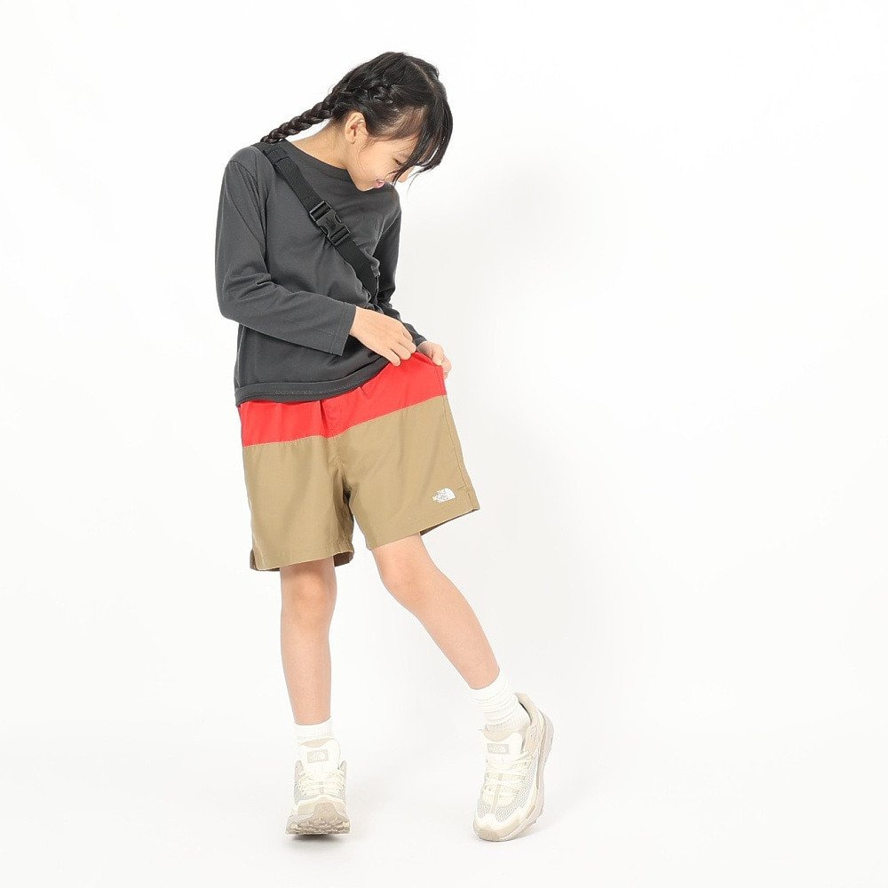 長袖Tシャツ キッズ ロングスリーブ スモールスクエア ロゴTシャツ NTJ32357 AG 10
