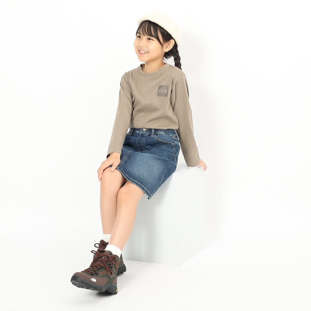 長袖Tシャツ キッズ ロングスリーブ スモールスクエア ロゴTシャツ NTJ32357 MR 11